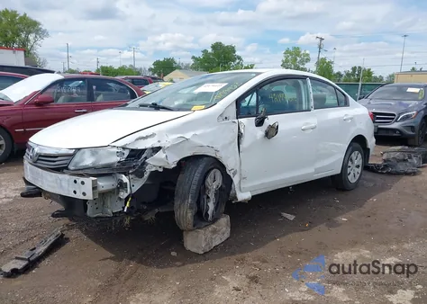 2012 Honda Civic Lx z USA, uszkodzony, nr VIN 19XFB2F59CE108681